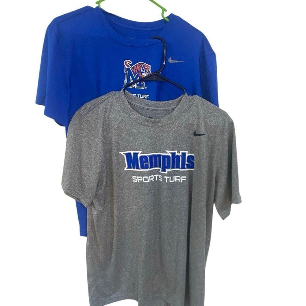 Nike Bundle 2- Dri Fit Short sleeve gray blue Memphis Grizzleys sports turf larg